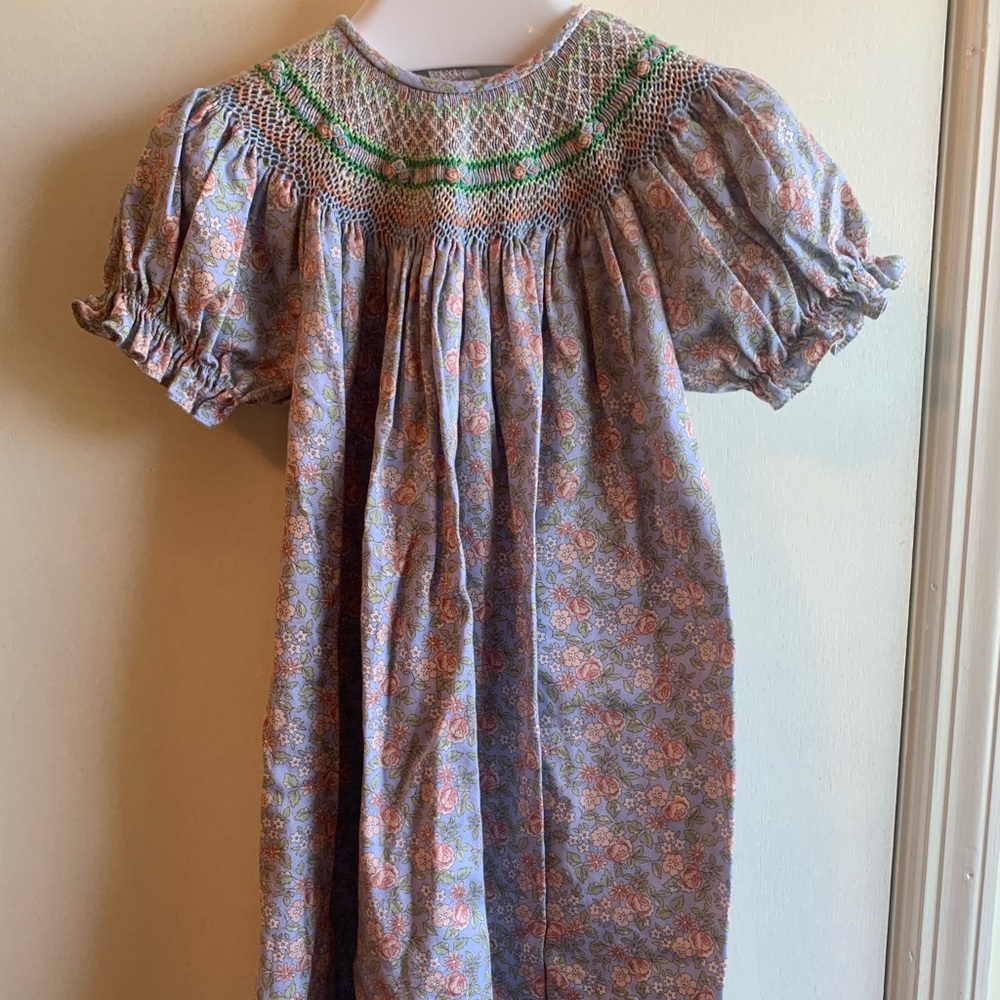 Smocked Floor-length Floral Dress